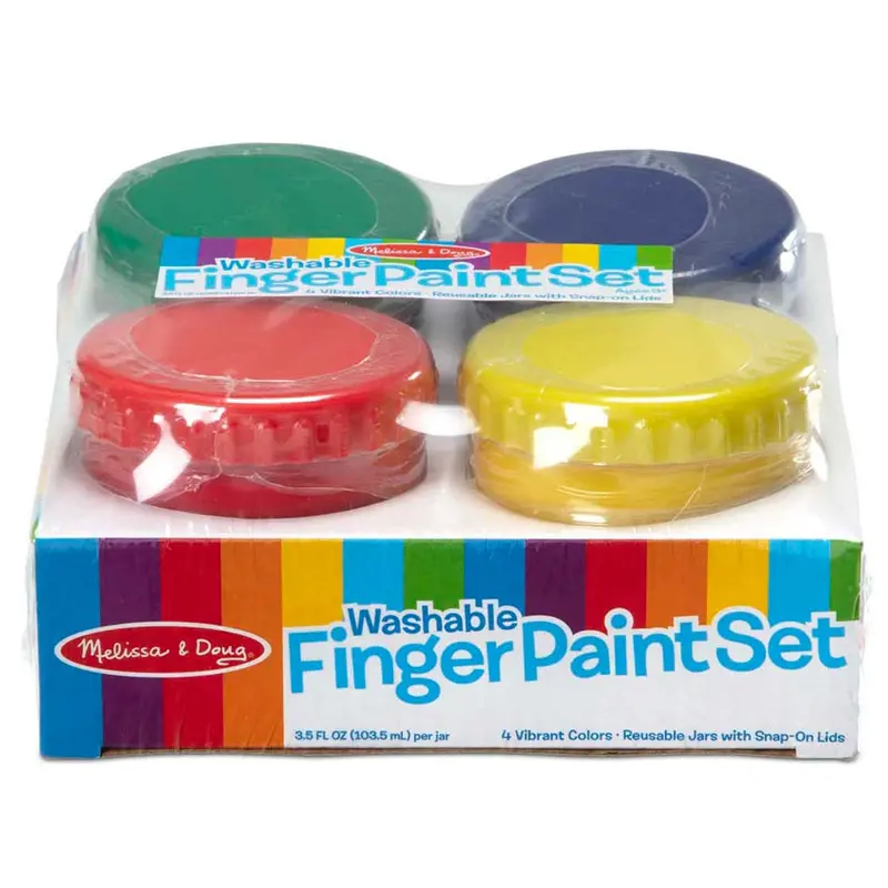 Melissa & Doug Washable Finger Paint Set – 4 Vibrant Colors In Travel-Friendly Tray 1