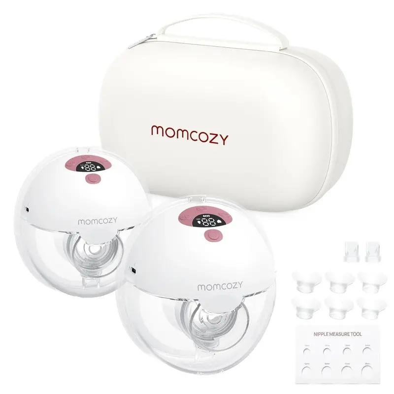 Momcozy M5 Double Wearable Breast Pump In Maroon 1