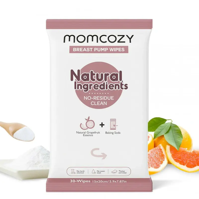 Momcozy Pre-Moistened Breast Pump Wipes – 30-Count Travel Pack 1