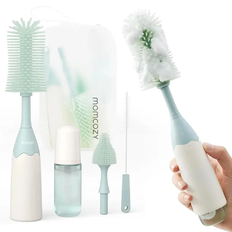 Momcozy Push-Press Bottle Brush Kit – Eco-Friendly Design – Green 1