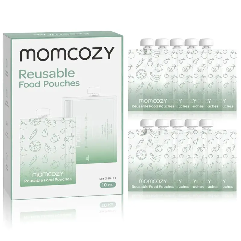 Momcozy Reusable Silicone Baby Food Pouches – Set Of 10 1
