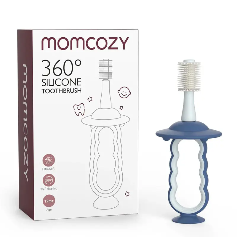 Momcozy Soft Silicone Infant Toothbrush & Tongue Cleaner 1