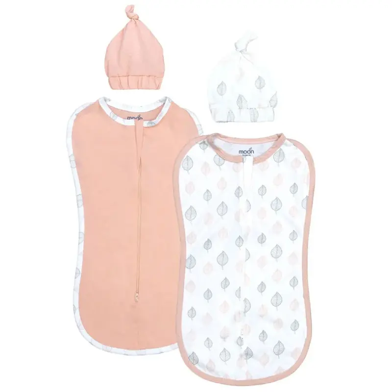 Moon Swaddle Pods For Newborns – Forest-Themed Orange Sleep Sack (0–2 Months) 1
