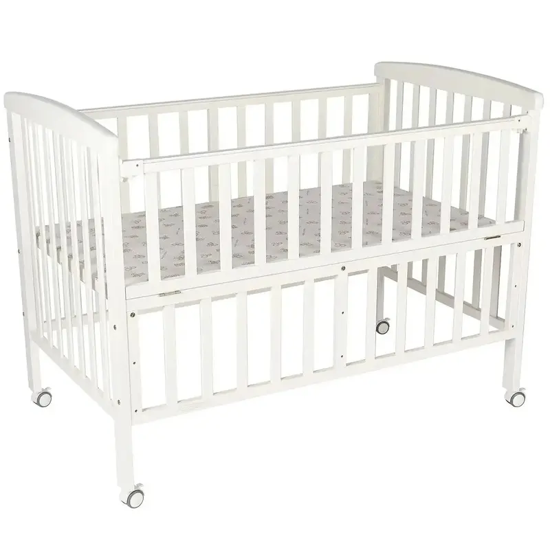 Moon Wooden Portable Crib – Minimalist White Design 1