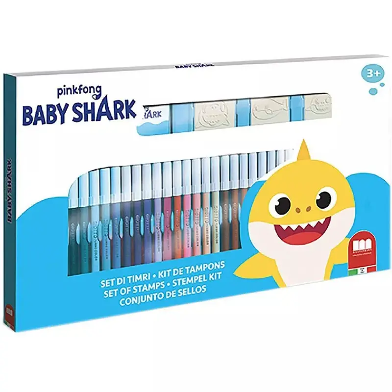 Multiprint Baby Shark Felt Tip Markers – 41-Piece Coloring Bundle 1