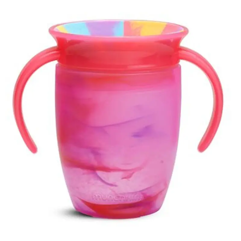 Munchkin Miracle 360° Tropical Swirl Trainer Cup – 7 Oz (Cotton Candy Finish, 6+ Months) 1