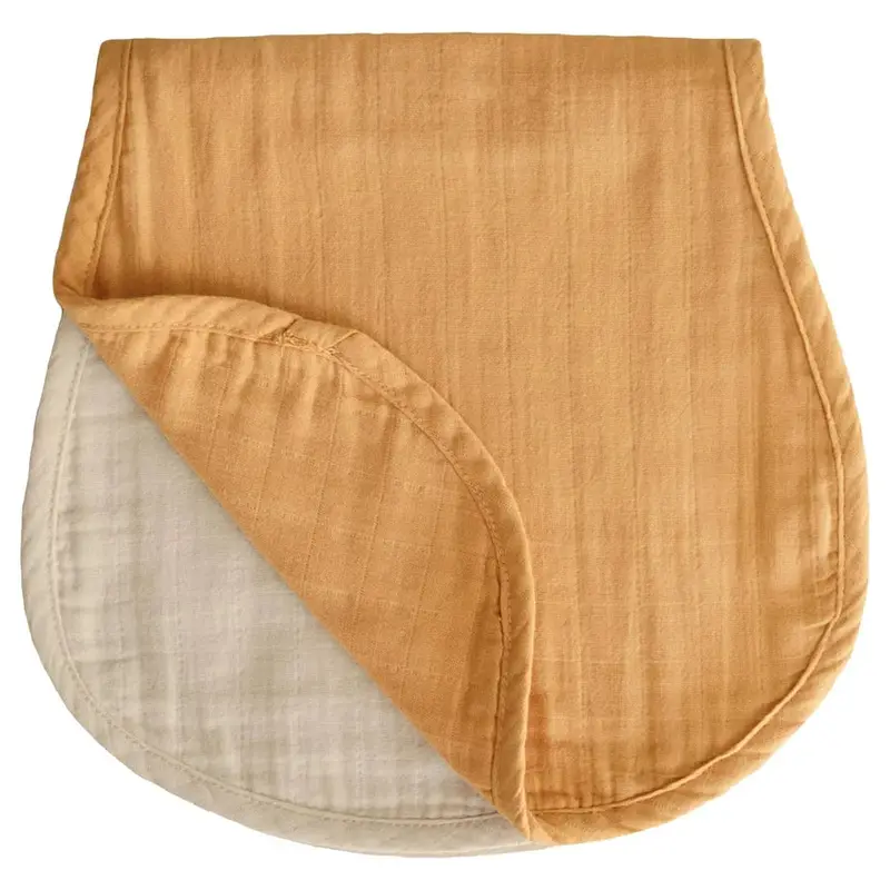 Mushie Absorbent Burp Cloth In Fall Yellow And Fog Combo 1