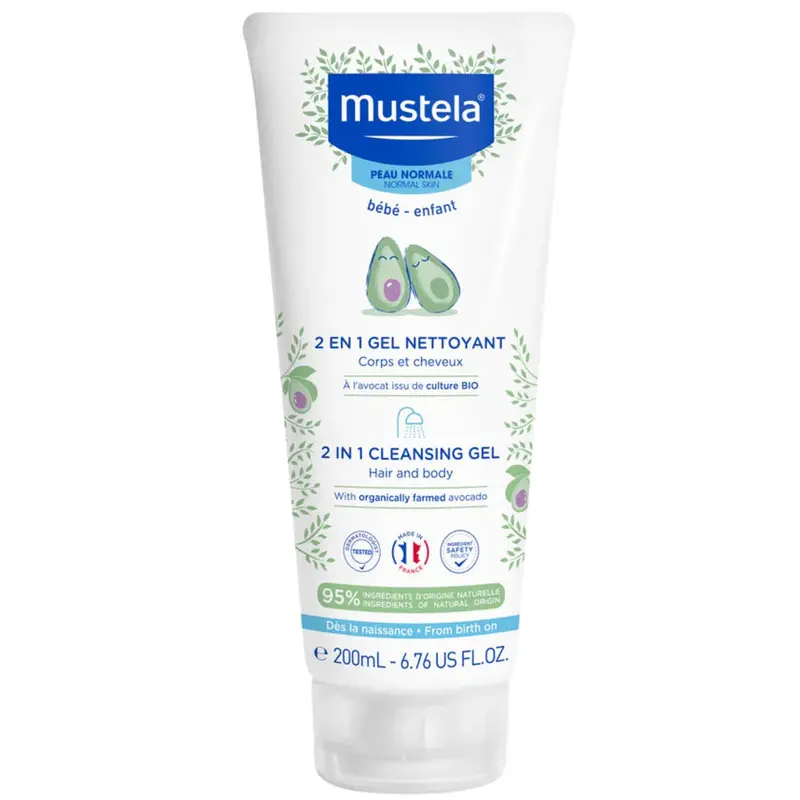 Mustela 2-In-1 Hair & Body Cleansing Gel – 200 Ml Mild Baby Wash 1