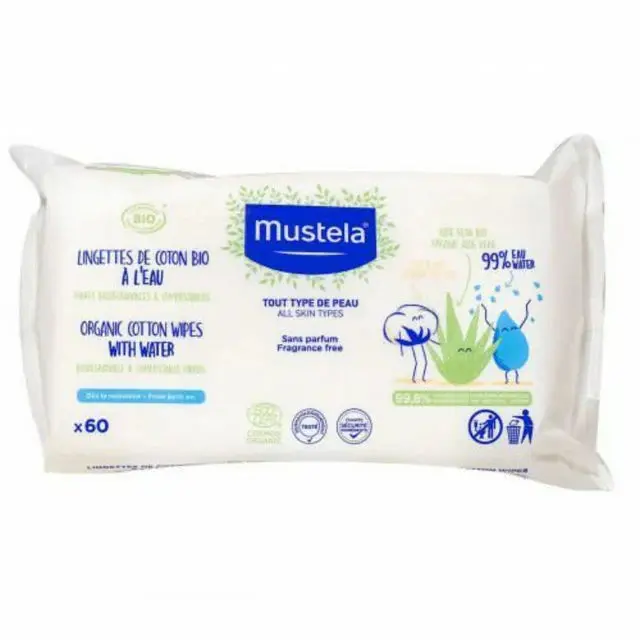 Mustela Fragrance-Free Baby Wipes – Pack Of 60 1