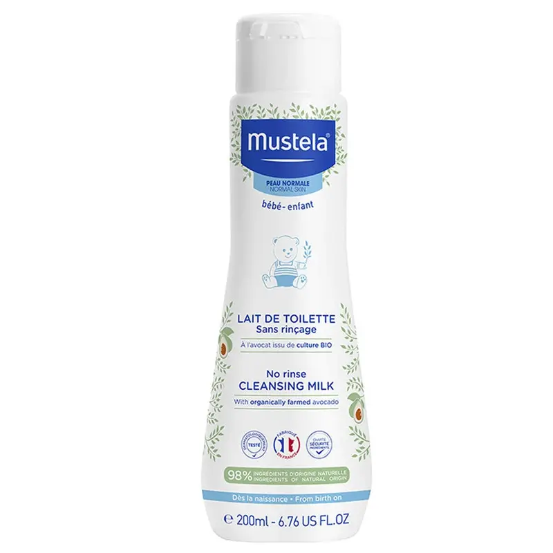 Mustela No-Rinse Cleansing Milk – 200Ml Hypoallergenic Formula 1