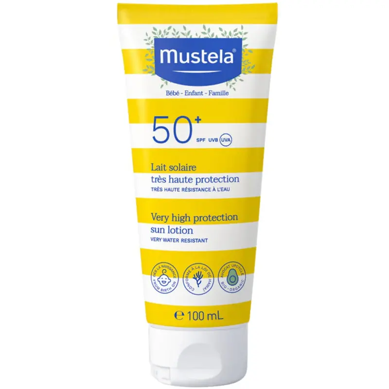 Mustela Very High Protection Sun Lotion Spf 50+ – 100 Ml Travel-Friendly Size 1