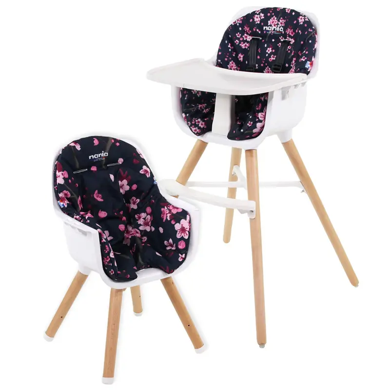Nania Paulette 2-In-1 Convertible High Chair Featuring Flip-Flop Cushion – Cherry 1
