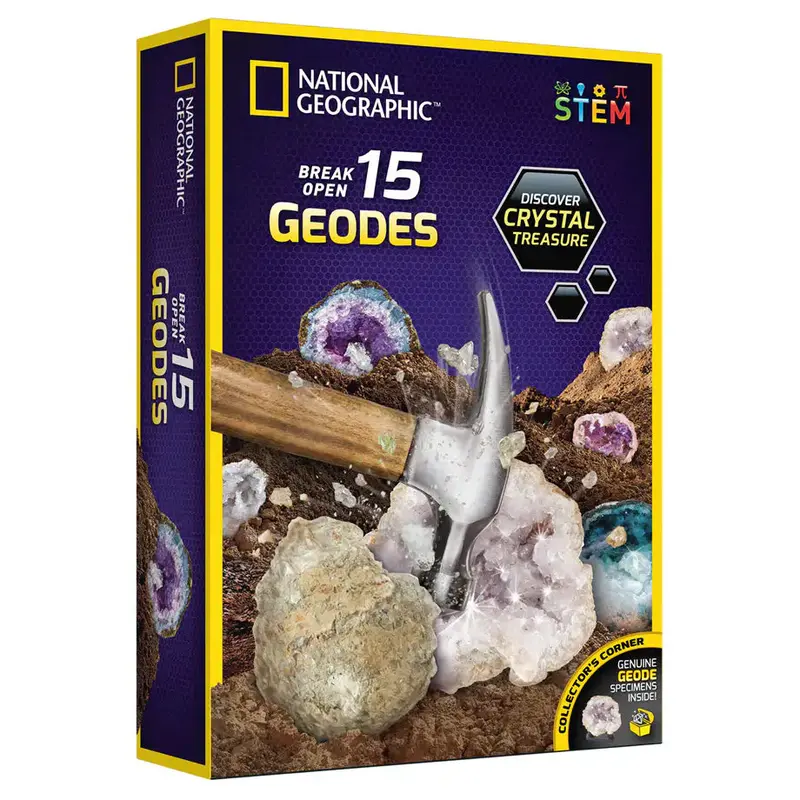 National Geographic Geode Break-Open Kit – 15 Natural Specimens For Exploration 1