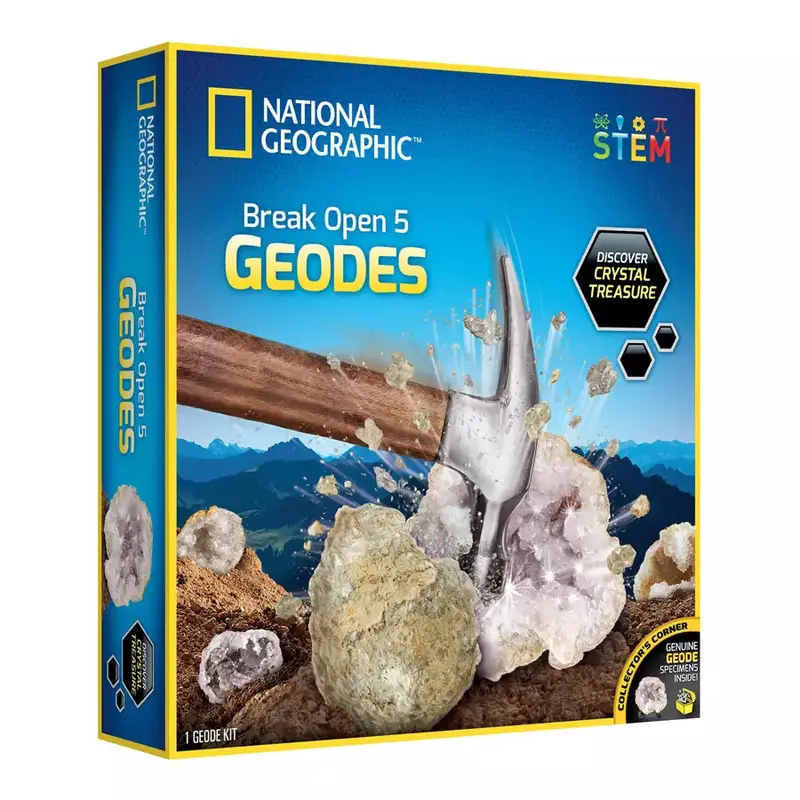 National Geographic Geode Breaking Kit – 5 Specimens 1