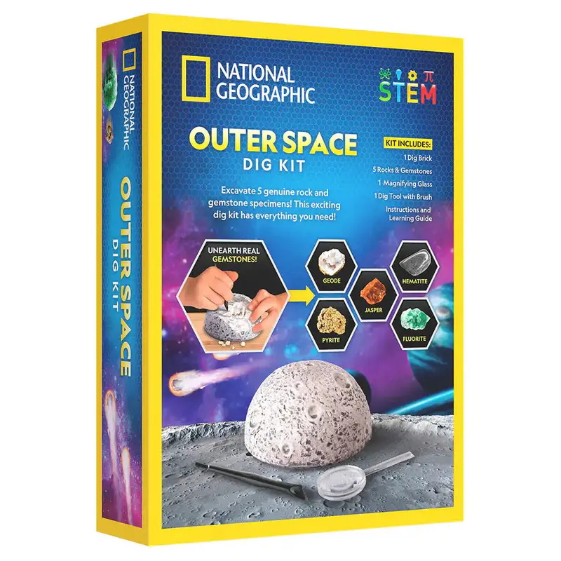 National Geographic Outer Space Dig Kit – Cosmic-Themed Fossil & Mineral Excavation 1