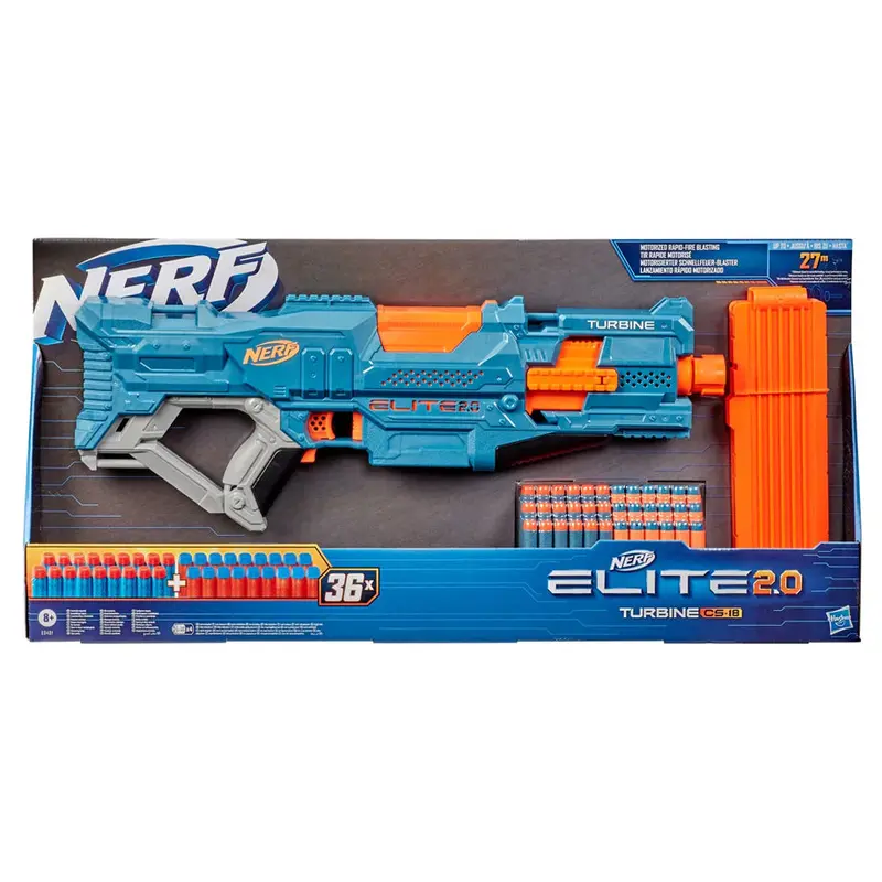 Nerf Elite 2.0 Turbine Cs-18 Motorized Blaster – Rapid-Fire Dart Gun For Kids 1