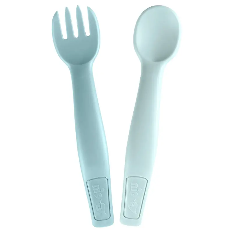 Nip Eco-Friendly Cutlery Set – Bioplastic Spoon & Fork Combo (Blue) 1