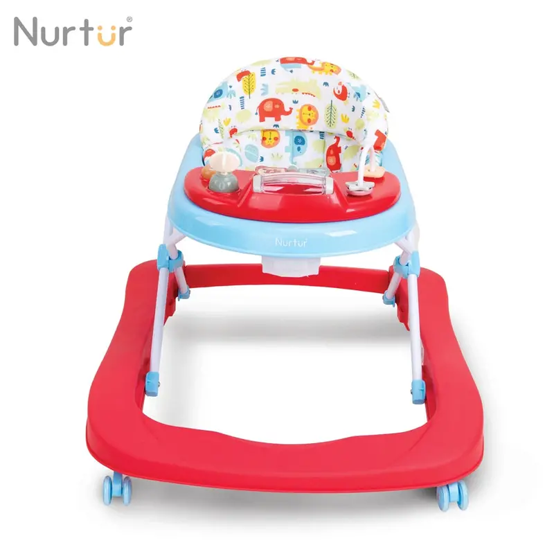 Nurtur 3-In-1 Baby Walker – Musical, Height-Adjustable, Foldable Design In Red 1