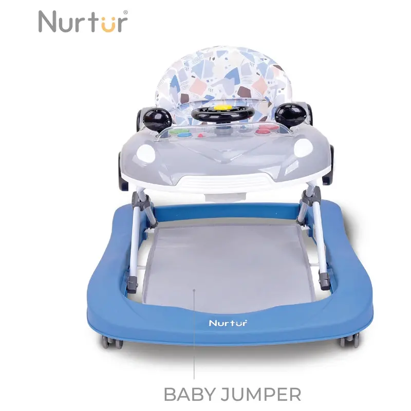 Nurtur 4-In-1 Ride-On Baby Walker With Music & Feeding Table – Blue 1