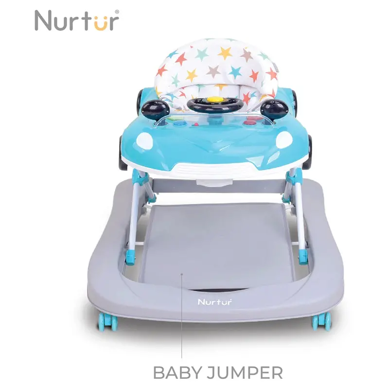 Nurtur 4-In-1 Ride-On Baby Walker With Music & Feeding Table – Grey 1