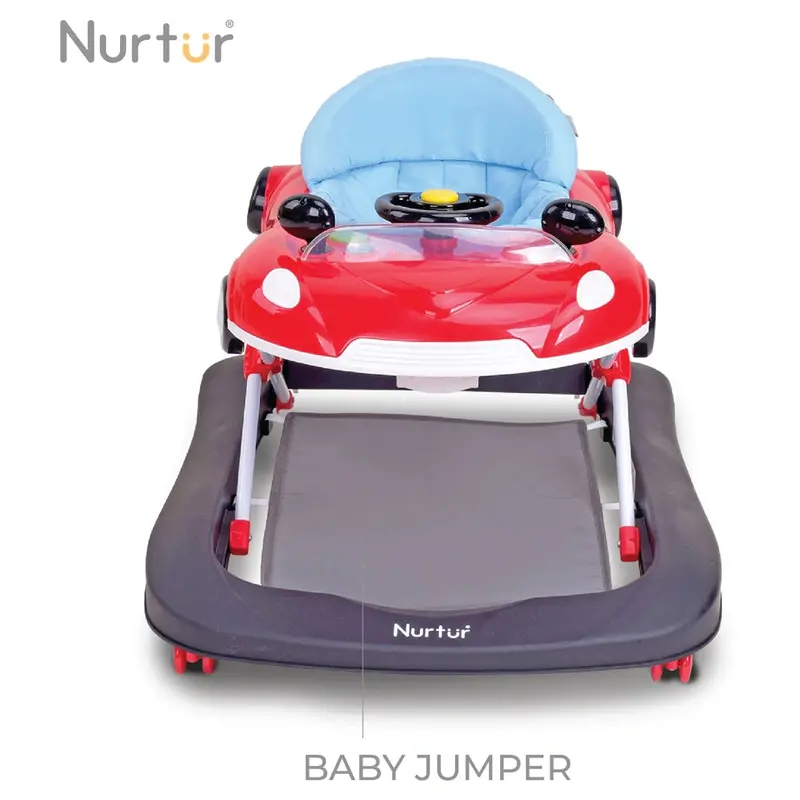 Nurtur 4-In-1 Ride-On Baby Walker With Music & Feeding Table – Red 1