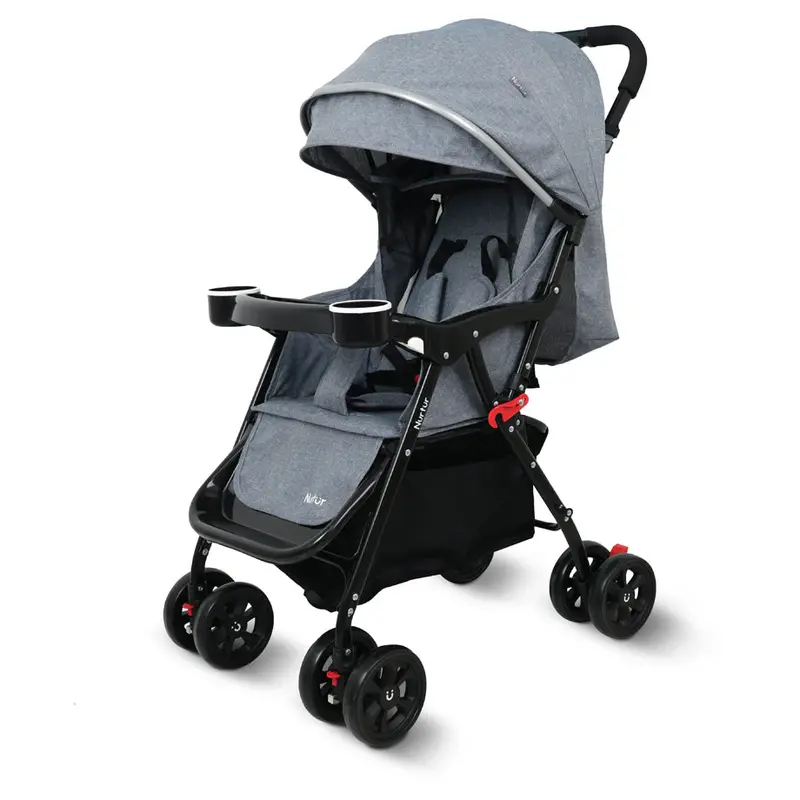 Nurtur Bliss Compact Travel Stroller With Storage Basket – Grey 1
