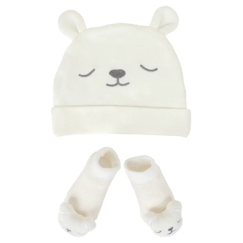 Nurtur Cotton Baby Hat And Sock Set – Essential Newborn Bundle (M2) 1
