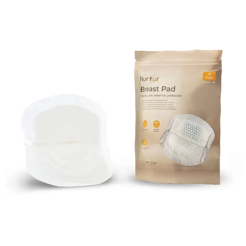 Nurtur Disposable Breast Pads – 10-Piece Leak-Proof, Individually Wrapped Pack 1