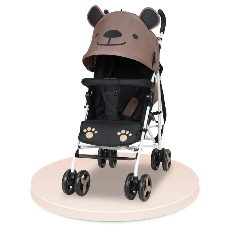 Nurtur Luca Character-Styled Stroller – Brown With Shoulder Strap & Basket 1