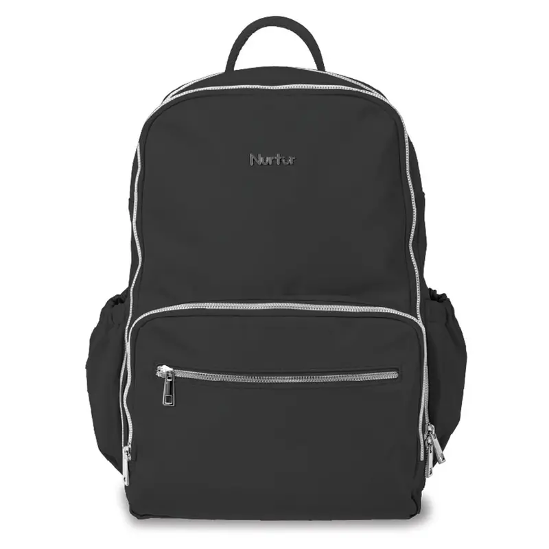 Nurtur Maverick Diaper Bag In Sleek Black – Organized Carryall With Insulated Bottle Pockets 1