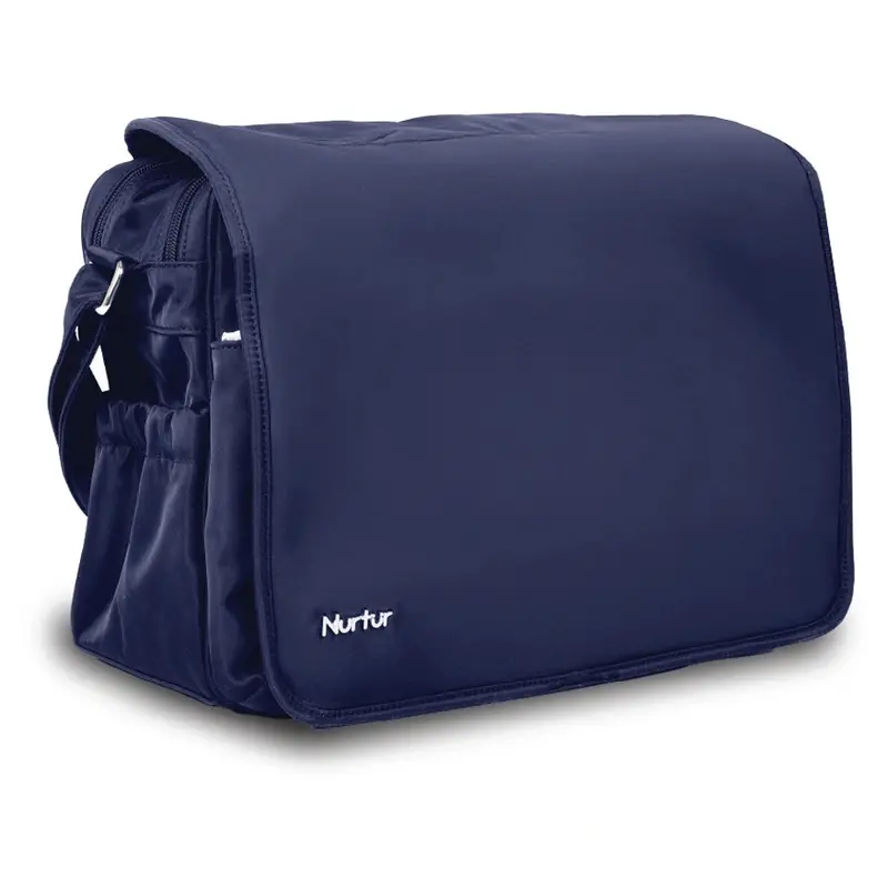 Nurtur Metro Navy Diaper Bag With Insulated Bottle Pouch & Portable Changing Pad 1