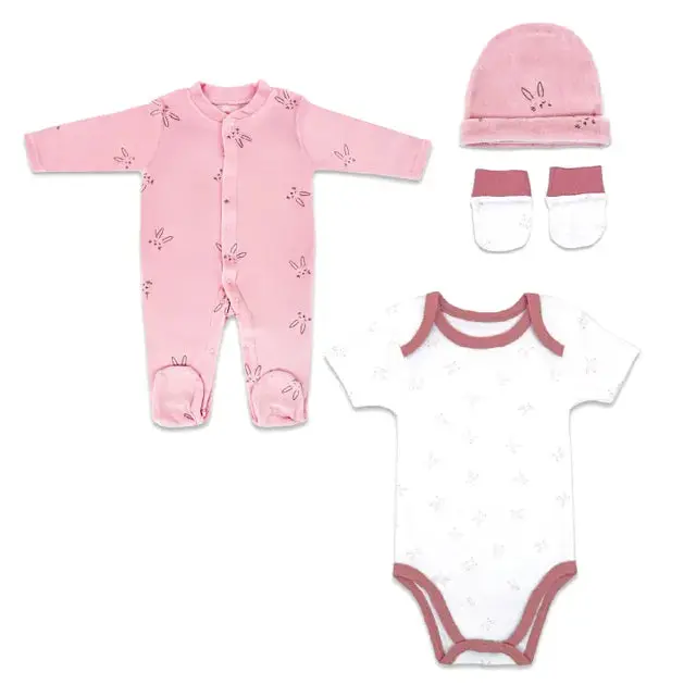 Nurtur Newborn Gift Set – 4-Piece Organic Cotton Layette Collection (Size M2) 1