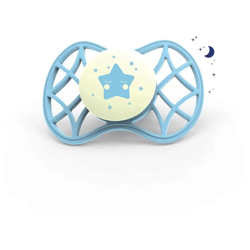 Nuvita Air55 Cool Orthodontic Soother – Glow Aquamarine (Newborn+) 1