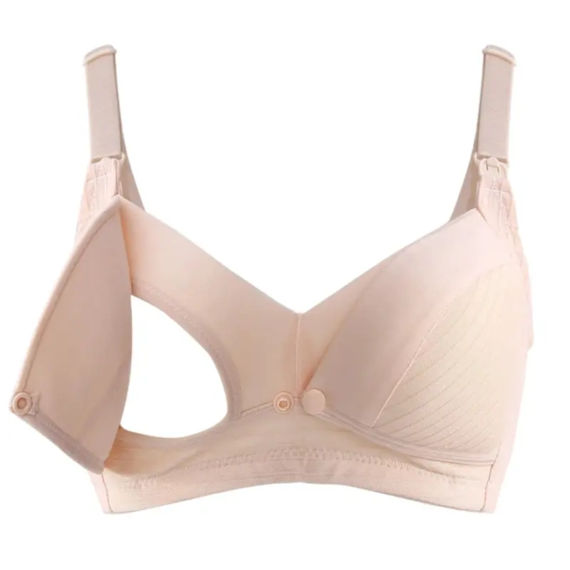 Okus Comfy Cotton Nursing Bra – Beige Maternity Support 1