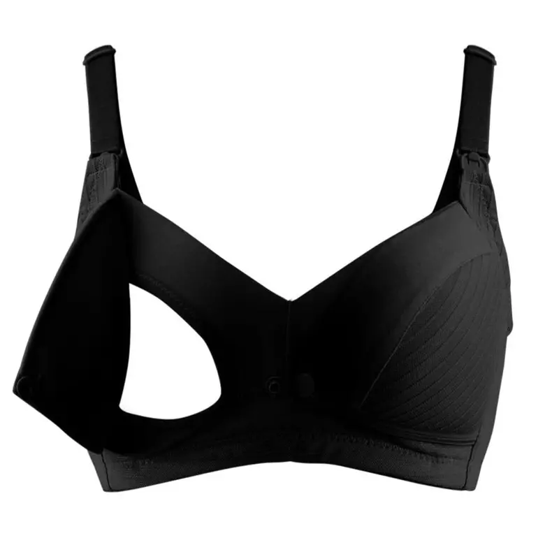Okus Comfy Cotton Nursing Bra – Black Maternity Style 1