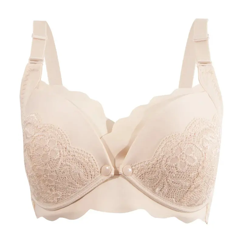 Okus Elegant Seamless Maternity & Nursing Bra In Beige 1