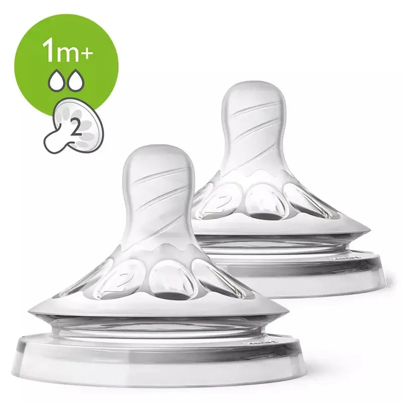 Philips Avent Natural 2.0 Medium-Flow Nipples – 1 Month+, 2-Pack (Scf042/27) 1