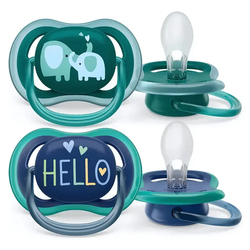 Philips Avent Ultra-Air Deco Pacifiers – Boy Design, 18 Months & Up (2-Pack) 1