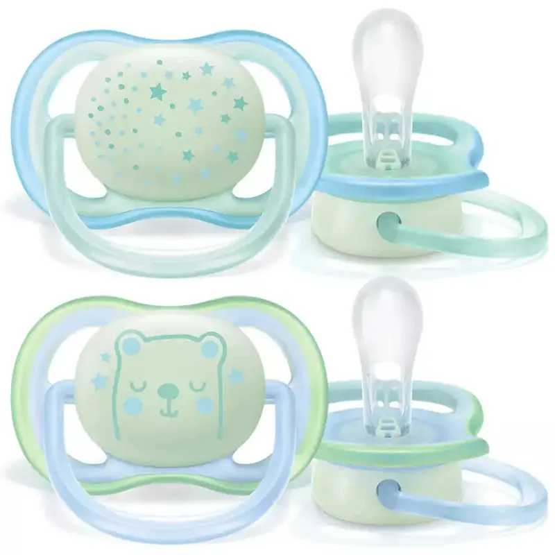 Philips Avent Ultra Air Night Pacifier – 0–6 Months, Boy Design (2-Pack) 1
