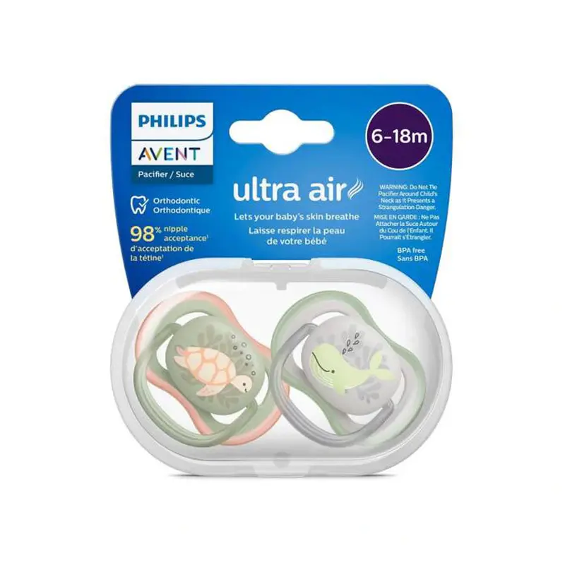 Philips Avent Ultra-Air Pacifiers – Boy Style, 6–18 Months (2-Pack) 1