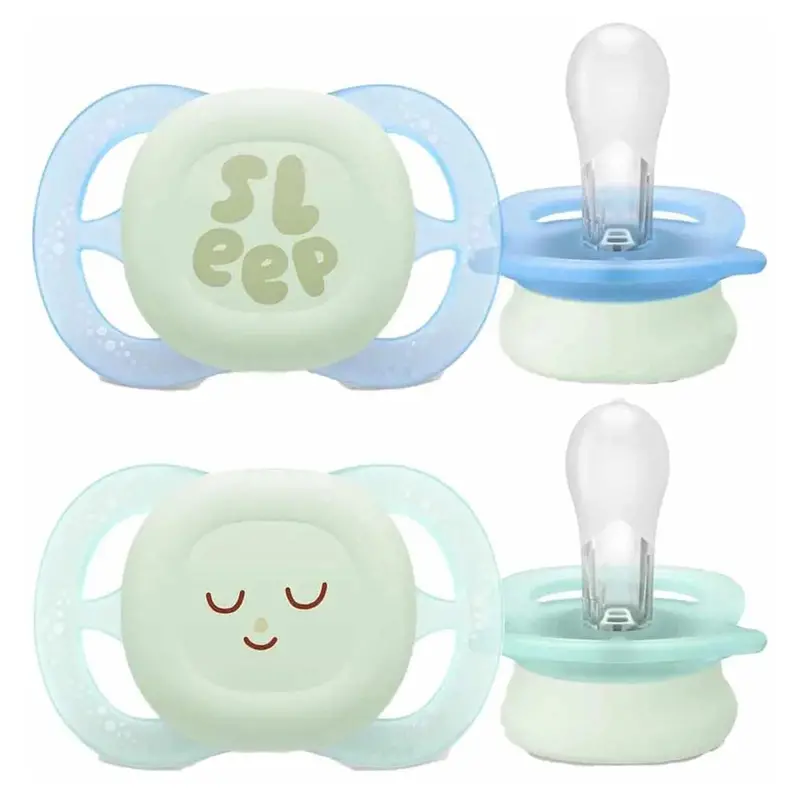 Philips Avent Ultra Start Nighttime Soother – 0–2 Months, Boy Design (2-Pack) 1