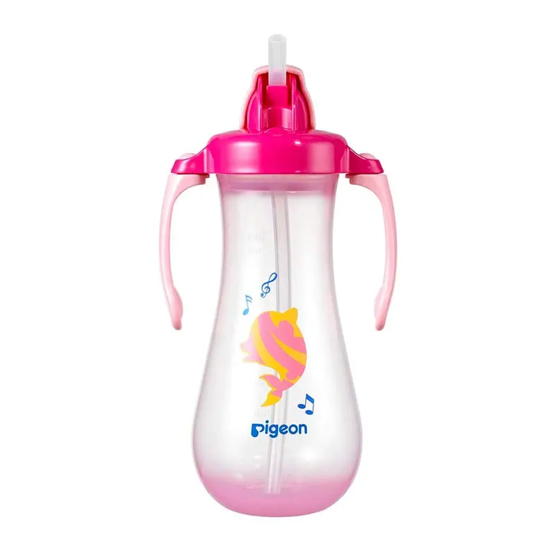 Pigeon Tall Straw Baby Bottle In Soft Pink 1