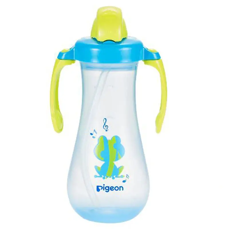 Pigeon Tall Straw Drinking Bottle – Bpa-Free Blue Insulated Sipper 1