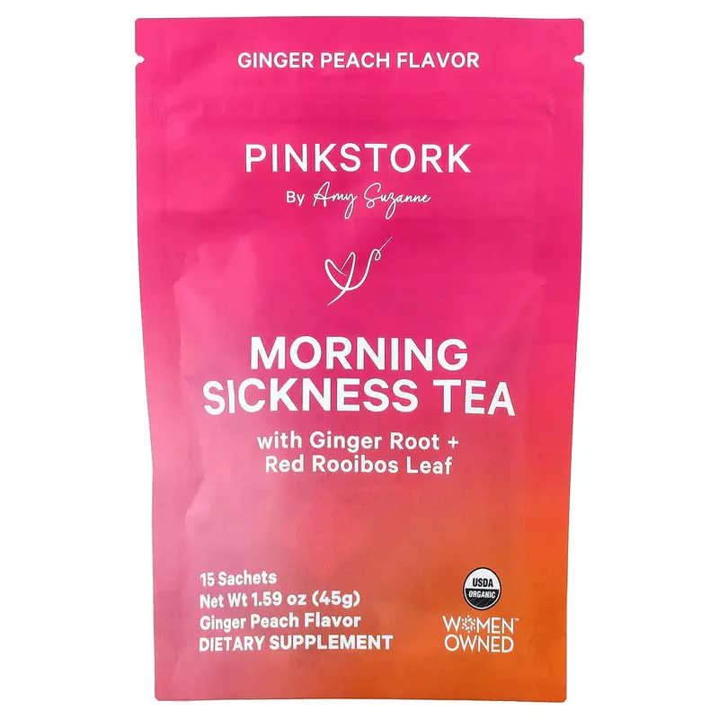 Pink Stork Ginger Peach Morning Sickness Tea – 15 Herbal Sachets (45 G) 1