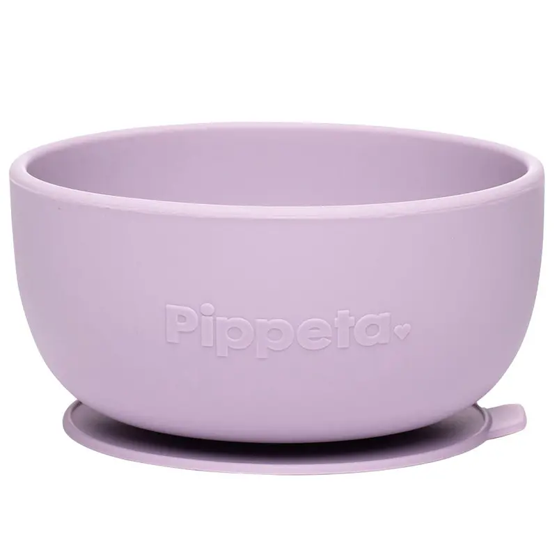 Pippeta Lilac Silicone Suction Bowl With Non-Slip Base 1