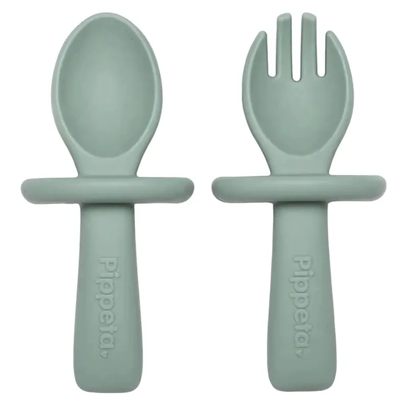 Pippeta Meadow Green Starter Spoon And Fork Set 1