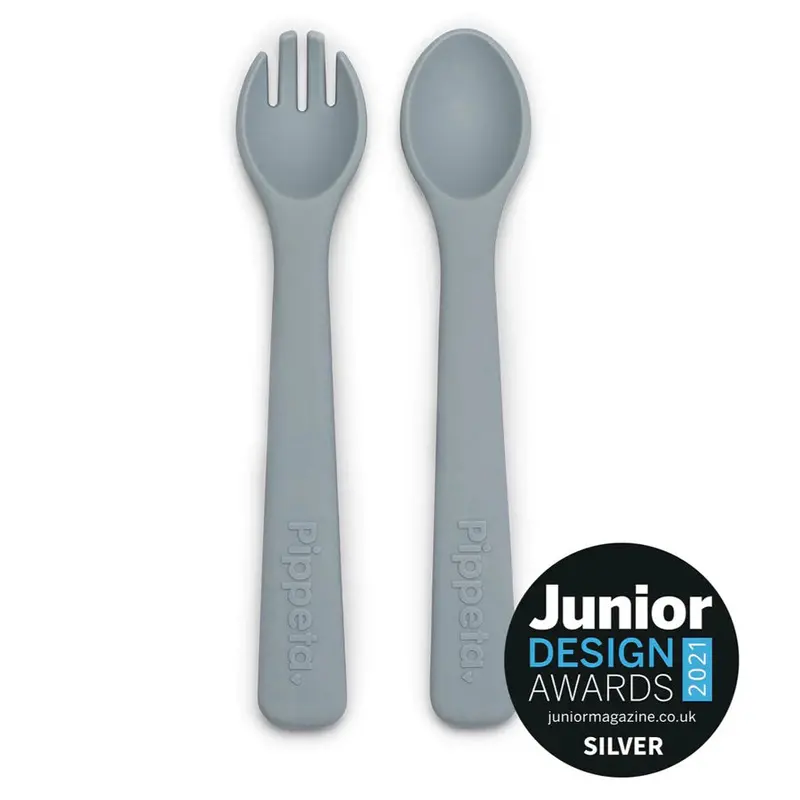 Pippeta Sea Salt Silicone Feeding Spoon And Fork Set 1