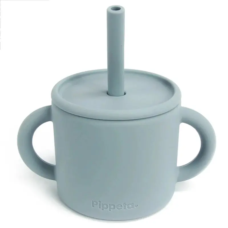 Pippeta Sea Salt Silicone Sippy Cup And Straw Combo 1