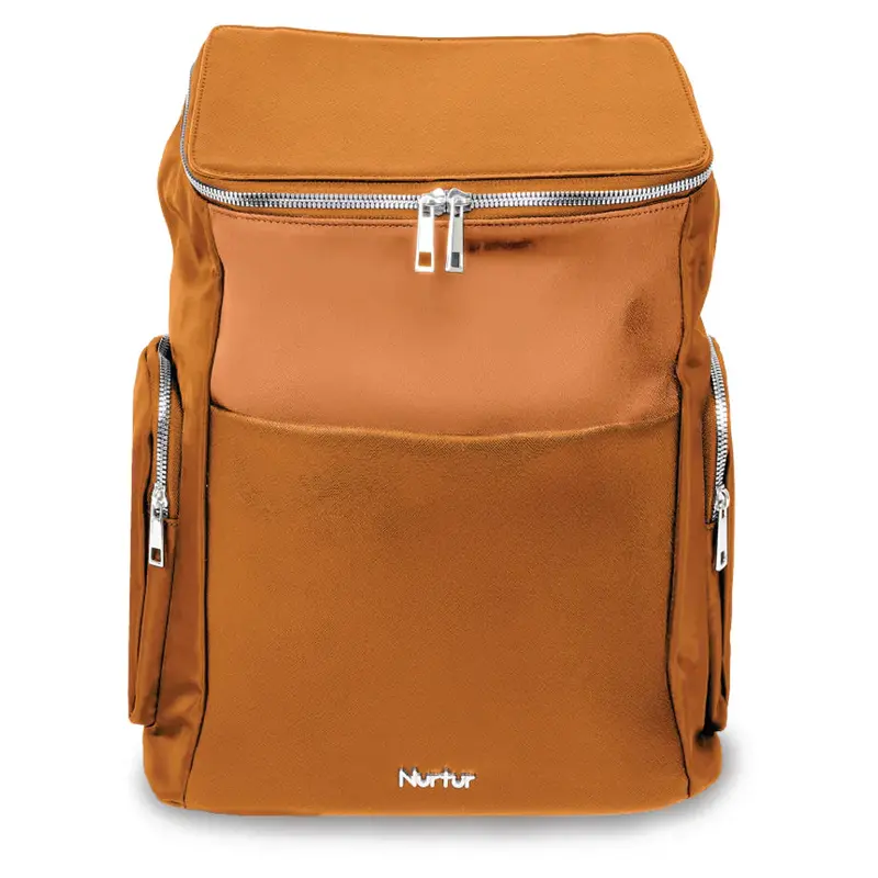 Premium Tan Diaper Bag By Nurtur – Insulated Bottle Compartment & Built-In Changing Pad 1
