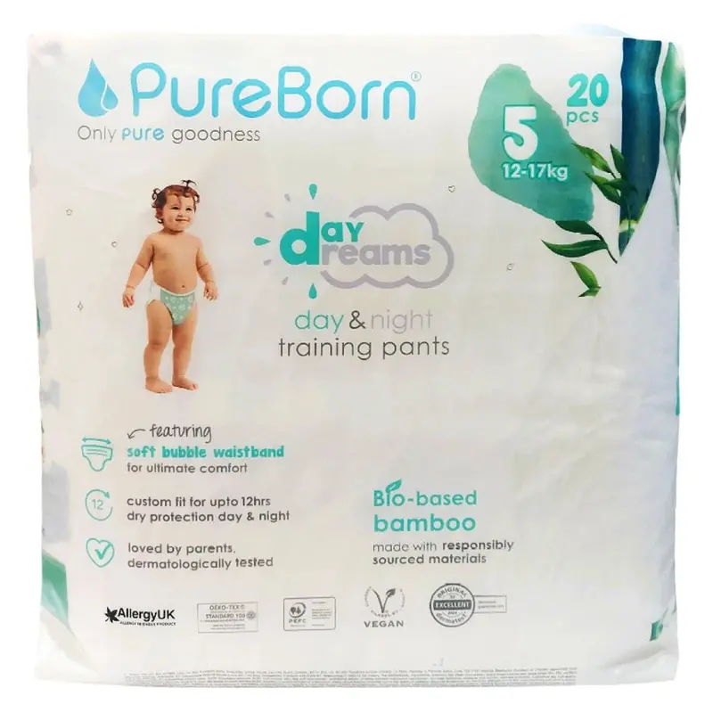 Pureborn Training Diaper Pants – Size 5 (12–17 Kg, ~20 Months) 1